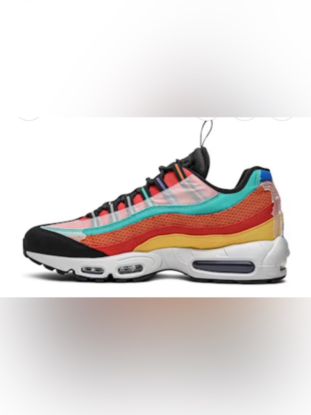 Nike Multicolor Men's Air Max 95 Sneakers - Black/Blue/Yellow/Orange/Purple - Picture 2 of 11